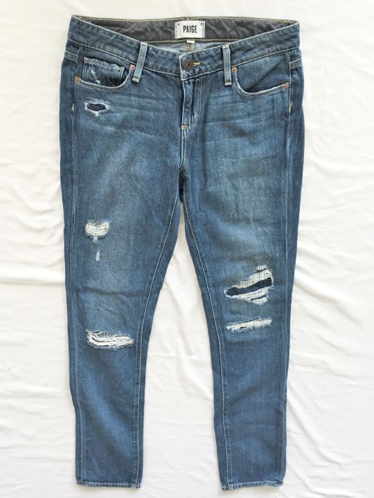 Paige Jeans Blue Jimmy Jimmy on sale Skinny Lightly Distressed Medium Wash Stretch Sz 26