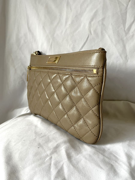 Michael Kors Sophie Taupe Quilted Clutch