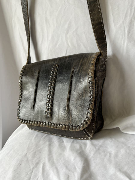 Bed Stu Frankie Black Distressed Crossbody Bag