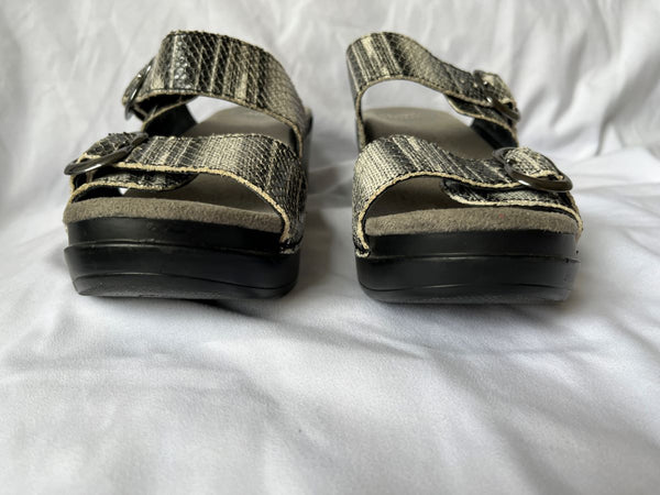 Dansko Sophie Size 6 Sandals Black Gray Leather Snakeskin