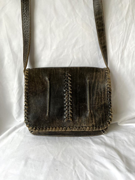 Bed Stu Frankie Black Distressed Crossbody Bag