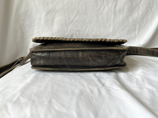 Bed Stu Frankie Black Distressed Crossbody Bag