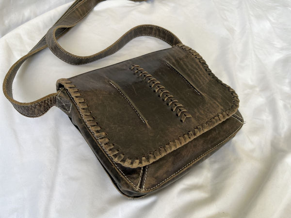 Bed Stu Frankie Black Distressed Crossbody Bag