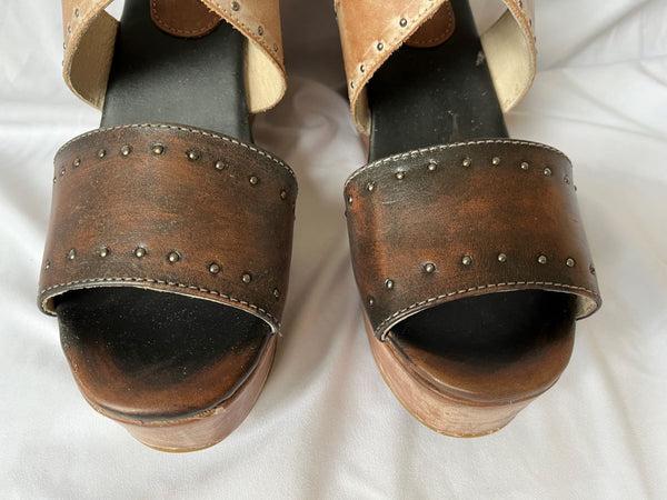 Freebird Size 9 Terra Brown Wedge Sandals