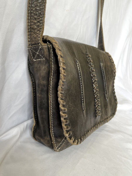 Bed Stu Frankie Black Distressed Crossbody Bag