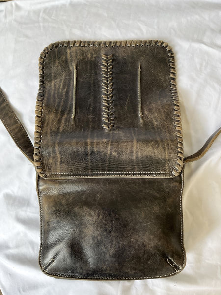 Bed Stu Frankie Black Distressed Crossbody Bag