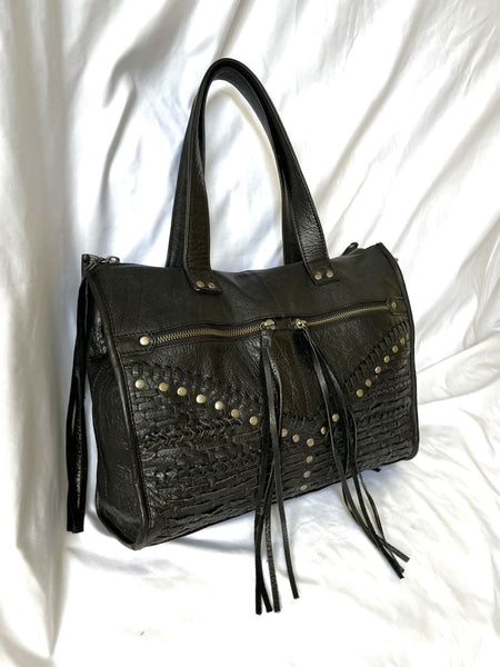 Day & Mood Black Zipper Fringe Bag