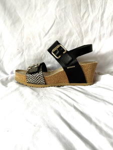 Mephisto Lissandra Size 6.5 Black Leather Sandals - NEW