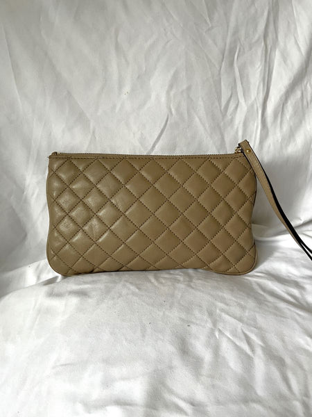 Michael Kors Sophie Taupe Quilted Clutch