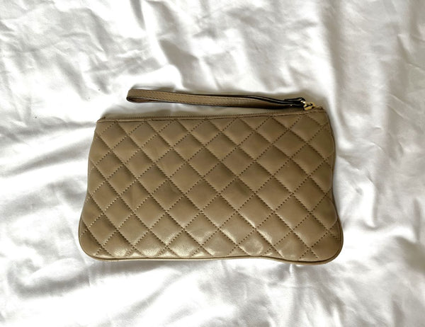 Michael Kors Sophie Taupe Quilted Clutch