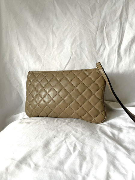 Michael Kors Sophie Taupe Quilted Clutch