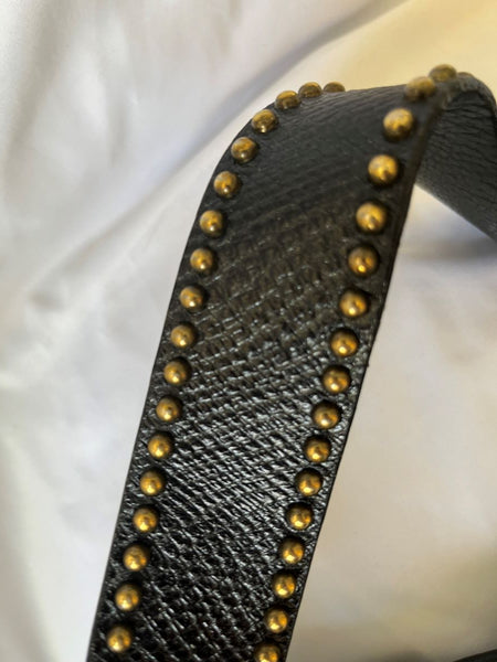 Leatherock Black Leather Studded Hobo