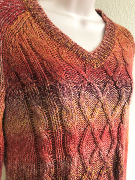 PrAna NEW SMALL Leisel Red Cable Knit Sweater