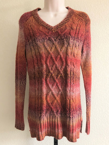 PrAna NEW SMALL Leisel Red Cable Knit Sweater