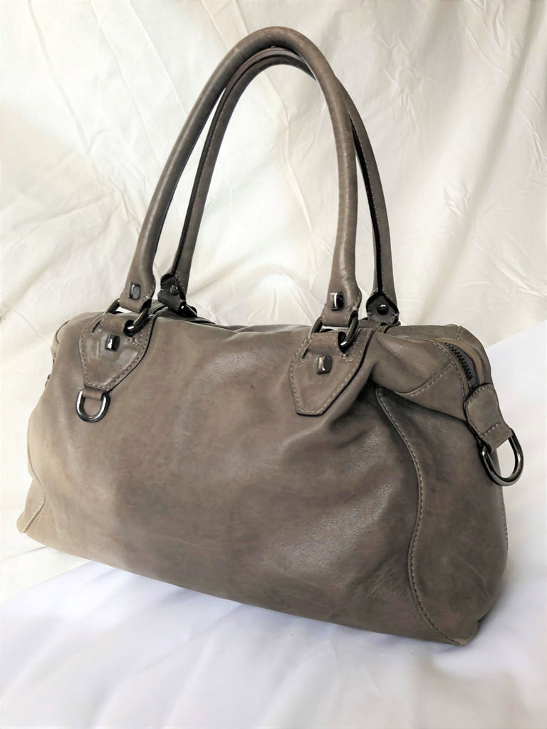 Vintage Leather Handbag Dissona Italy Black Luxurious Leather Shoulder Bag Retro Handbag