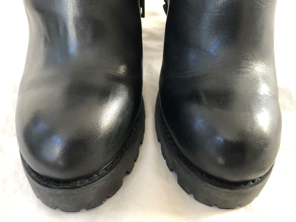 ASH Size 6.5 Pure Black Chunky Boots