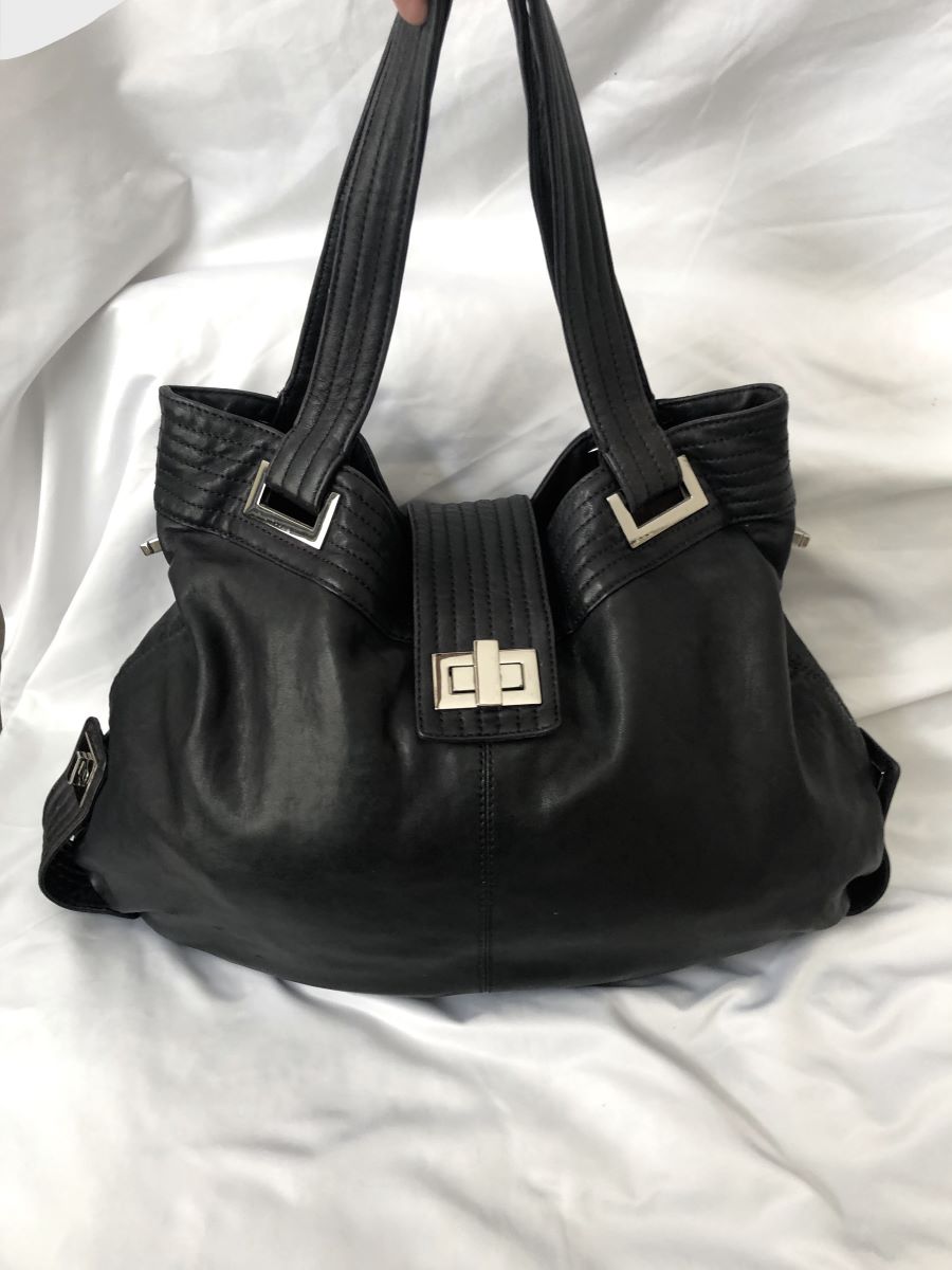 kooba Natasha Black Leather Tote FABULUX