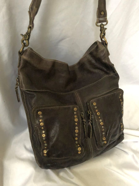 Amsterdam Heritage Brown Studded Hobo