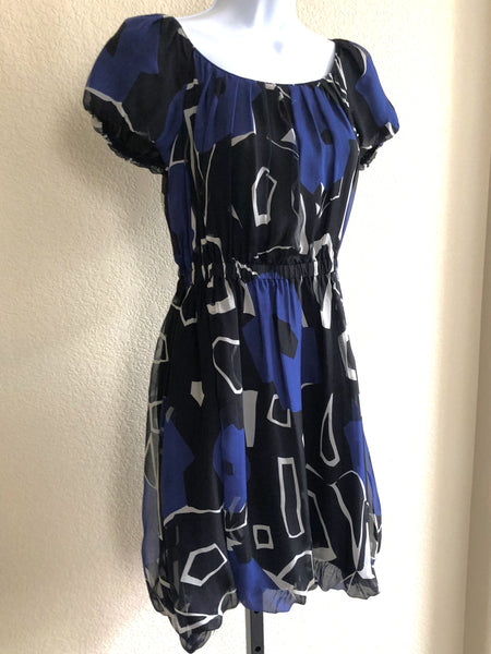Theory Size XS Blue and Black Silk Dress
