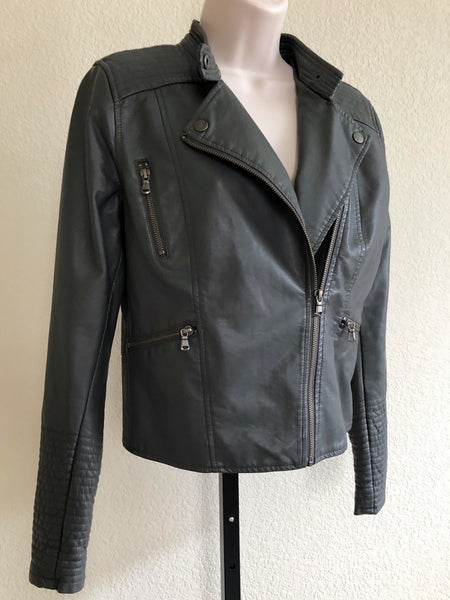 ETT twa for Anthropologie SMALL Vegan Leather Moto Jacket