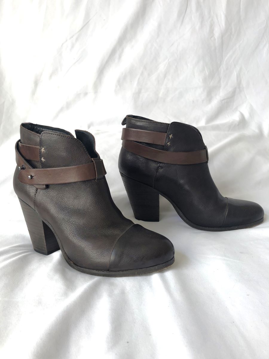 Rag & Bone Harrow Boot Black Leather Boots & stacked heel SZ high quality 9 dust bag & box