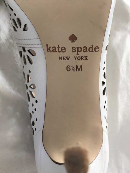 Kate Spade Size 6.5 Ella White Cut-out Pumps