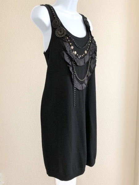 Nanette Lepore Size Medium Black Embellished Dress