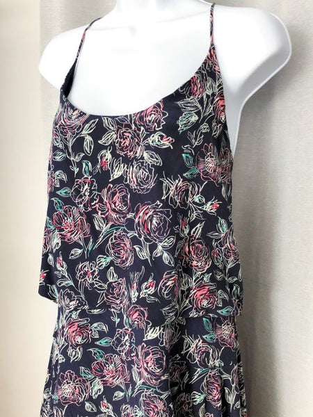 Joie Size LARGE Nanon Navy Floral Silk Dress