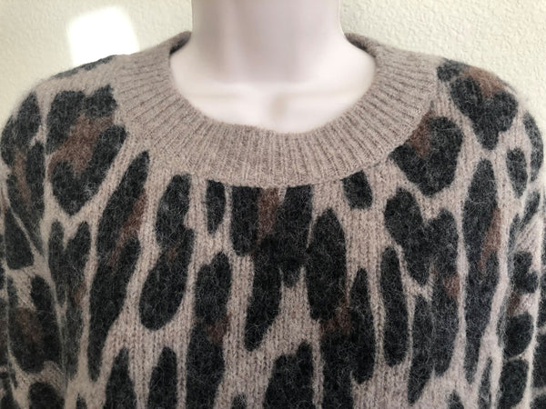 Rails SMALL Lana Wool Alpaca Leopard Sweater