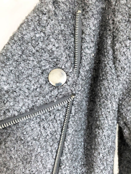 Luii Size Medium Gray Boucle Moto Blazer