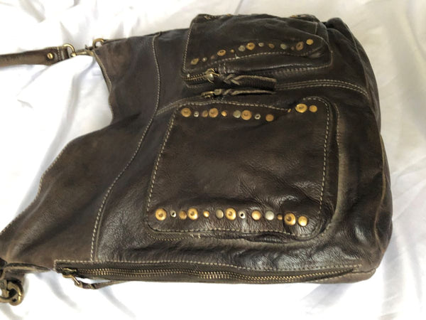 Amsterdam Heritage Brown Studded Hobo