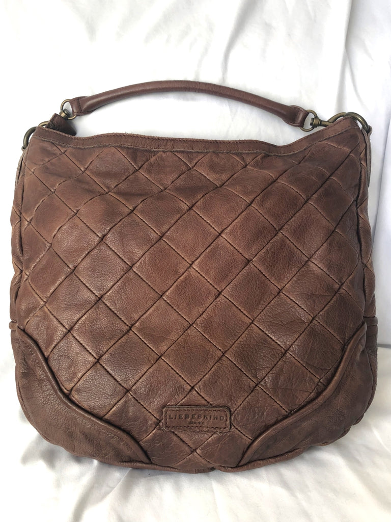 Liebeskind Brown Leather Quilted Hobo FABULUX