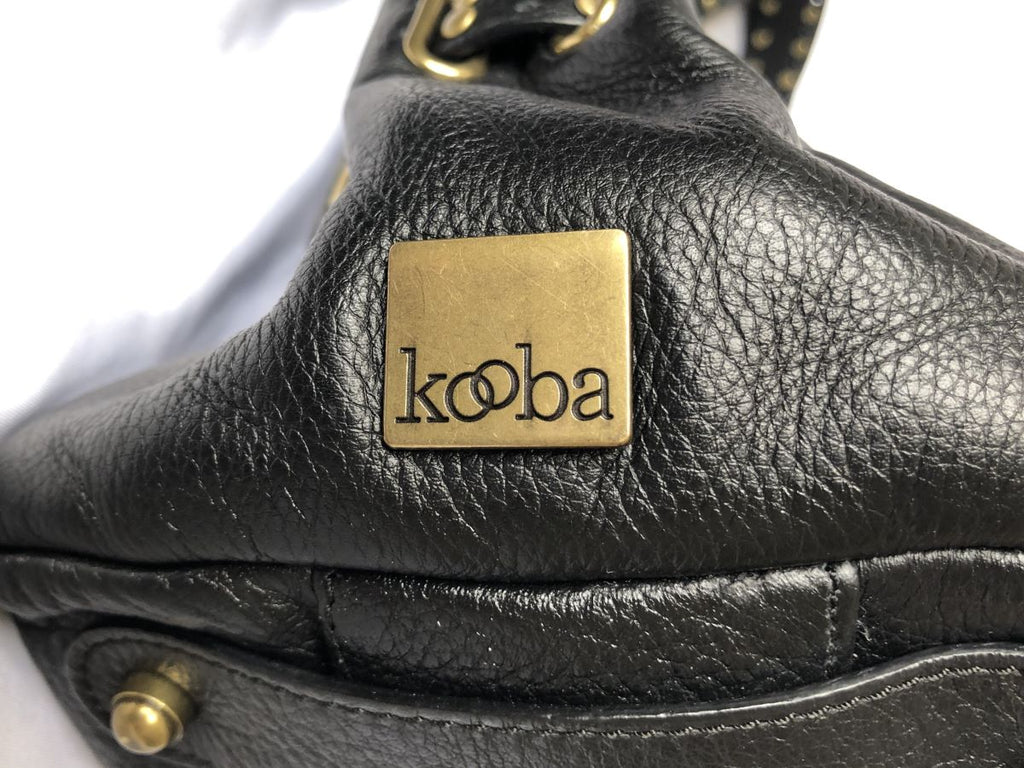 kooba Black Leather Gold Studded Bag – FABULUX