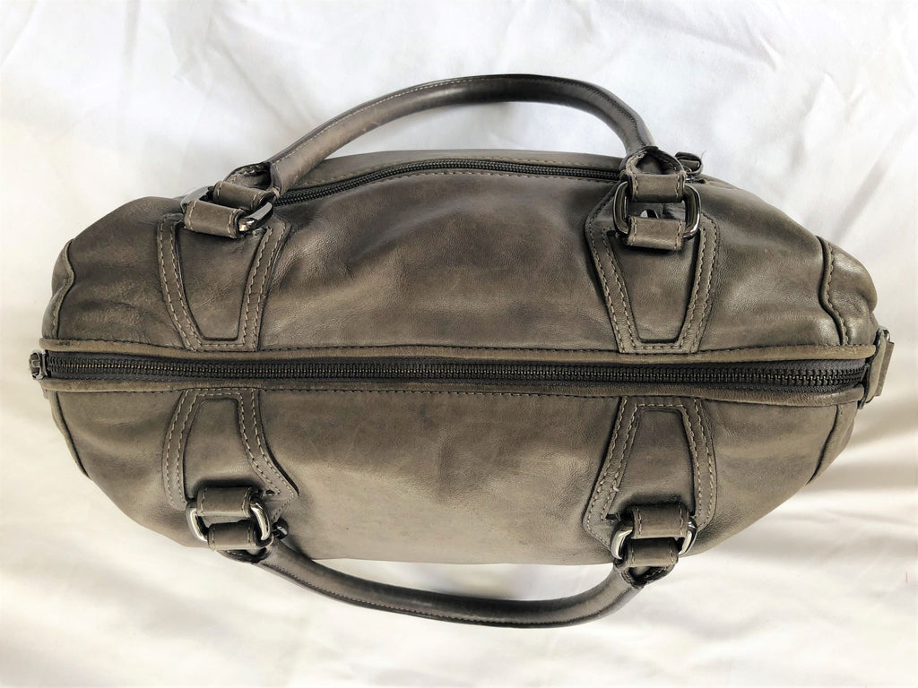 DISSONA Italy Dark Brown Leather Top Handle CROSSBODY Bag