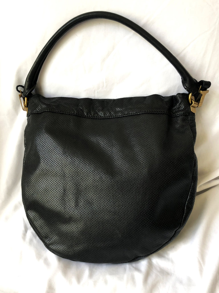 Elliott Lucca Black Perforated Bucket Bag - CLEARANCE – FABULUX