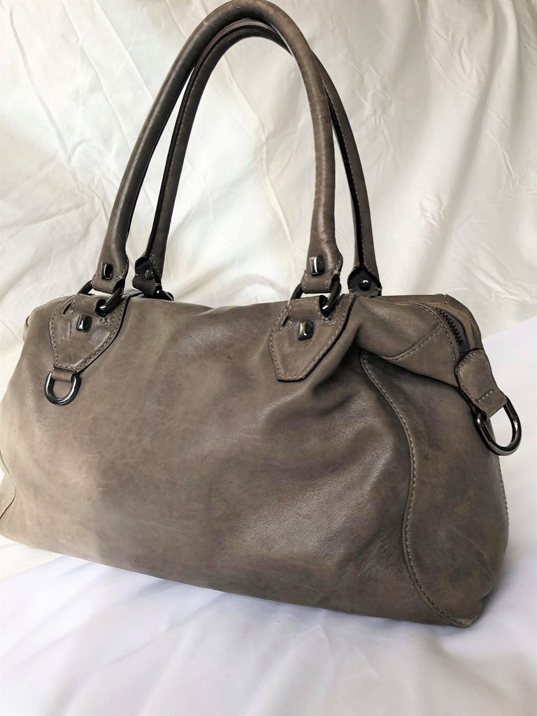 Vintage Leather Handbag Dissona Italy Black Luxurious Leather 